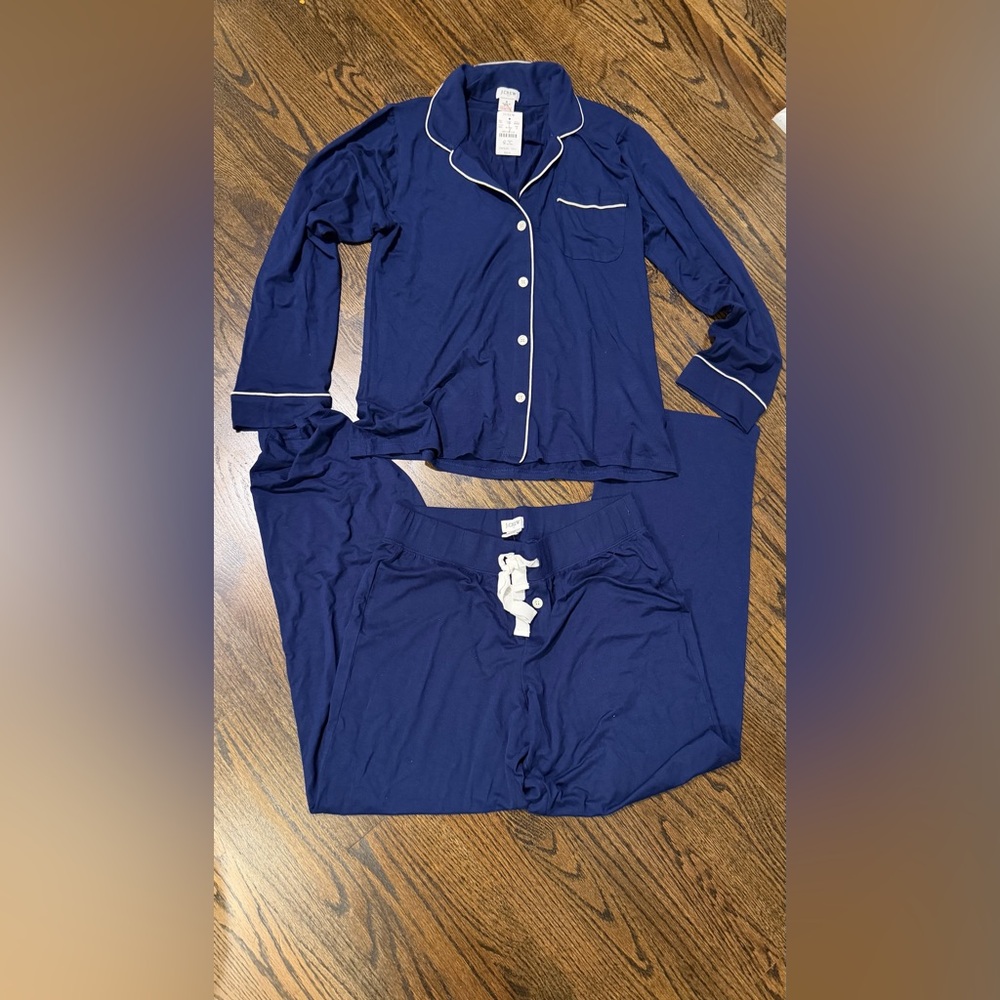 J. Crew Navy Lounge Pajama set women's size small NWT